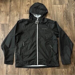 Eddie Bauer tech rain shell Waterproof Breathable Jacket black Size L Black